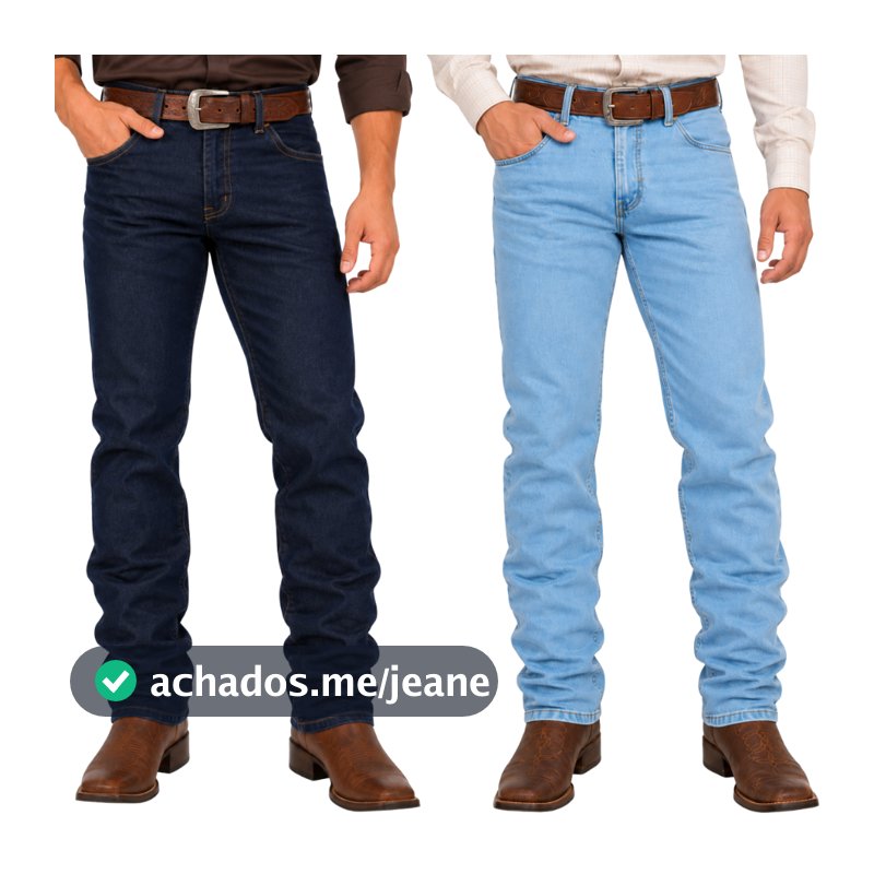 Kit C/2 Calças Masculina Jeans Moda Cowboy Boca Larga Country Rodeio Com Lycra Premium