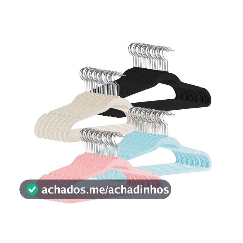 Kit 40 Cabide Infantil Veludo Slim Antideslizante Ultrafino