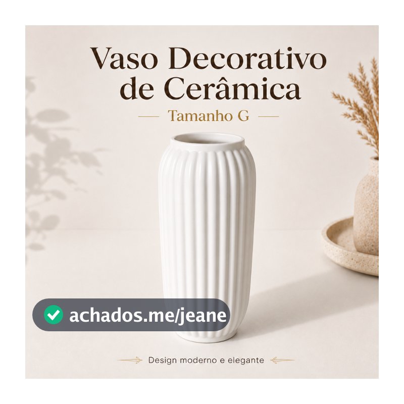 Vaso Decorativo Em Cerâmica Estilo  Riscado Grande Tamanho G Moderno para Sala Aparador Buffet e Mesa