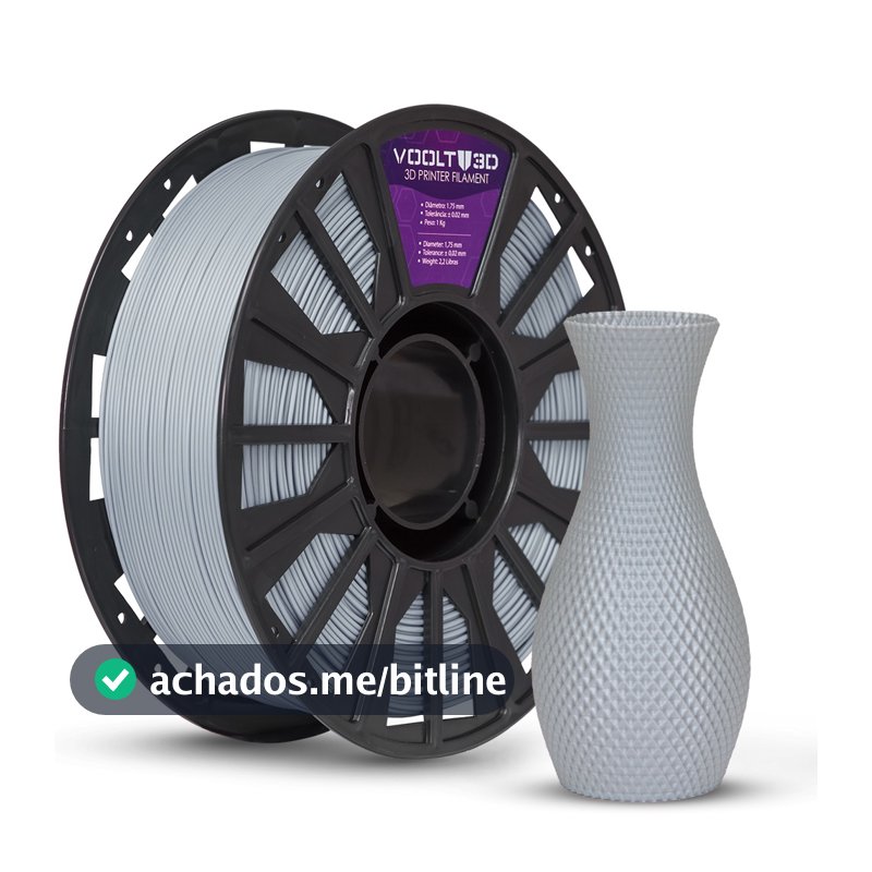 Filamento PLA Cinza Velvet Premium 1Kg 1,75mm Efeito Aveludado Impressora 3D FDM Voolt3D Oficial