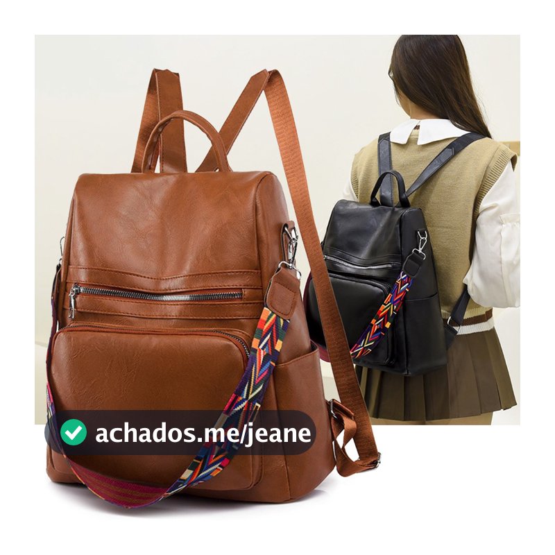 Mochila Feminina De Grande Capacidade À Prova D’água – Couro PU Minimalista Antifurto Para Viagem/Trabalho/Escola