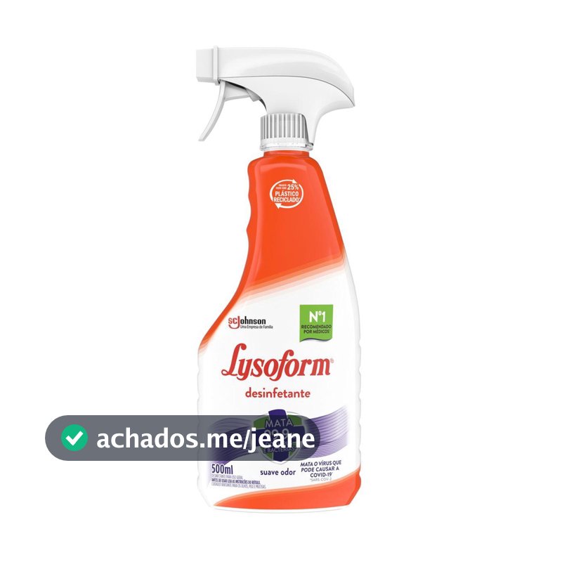 Desinfetante para Uso Geral Lysoform Suave Odor Borrifador 500ml