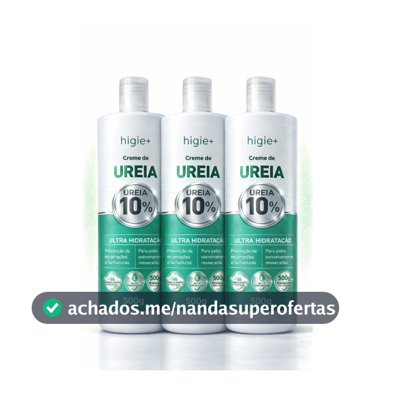 Kit 3 Creme de Ureia 10% 500g Ultra Hidratação Rosto Corpo e Pés