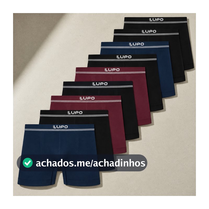 Kit 10 Cuecas Boxer Lupo Masculina Microfibra Poliamida Sem Costura Confortável Original Adulto