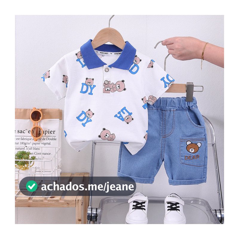 0-5 Anos De Idade Baby Boy Summer Simple Clothes Set Camisa Polo Moda Infantil + Calção De Algodão Conjunto De 2 Peças