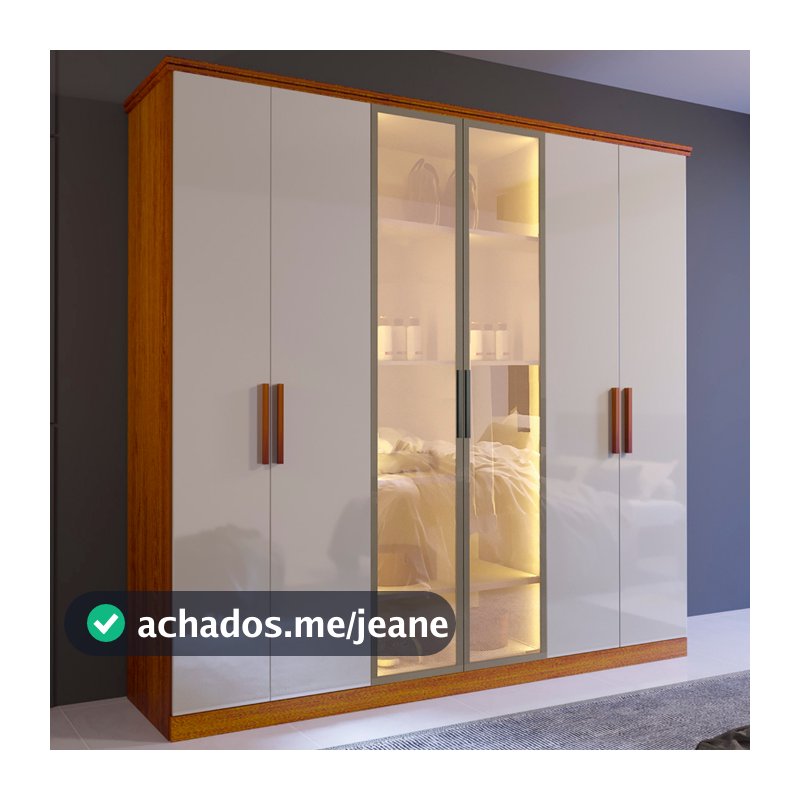 Guarda-Roupa Puma Reflecta 100% MDF 6 Portas Bom Pastor