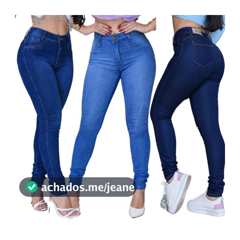 Calça Jeans Feminina Skinny Cintura Alta Com Lycra Efeito Levanta Bumbum