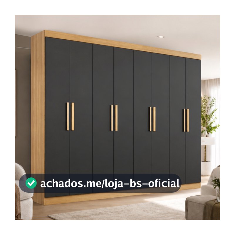 Guarda Roupa Casal Lisboa 8 Portas 4 Gavetas