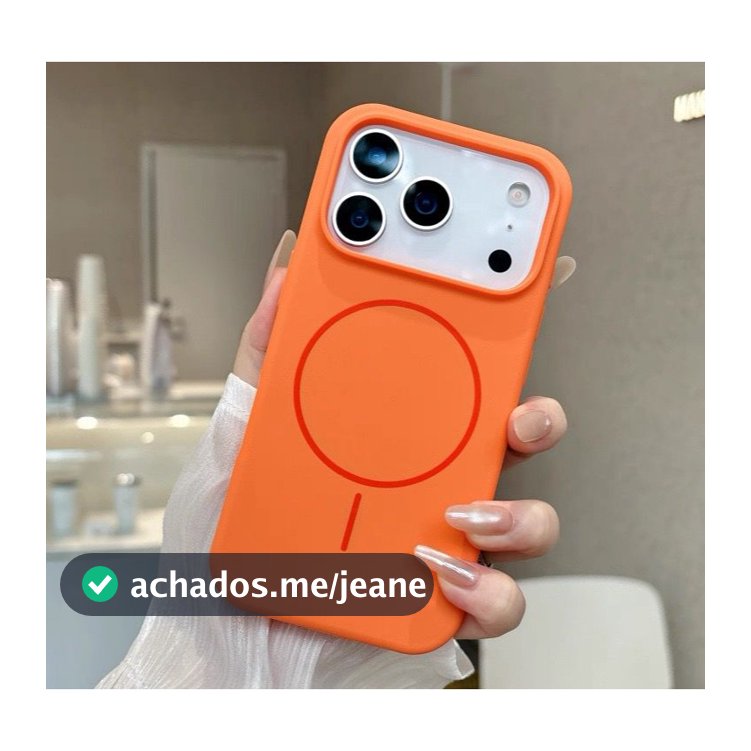 Case Silicone Redonda Magnética Magsafe Para iPhone 17 Pro Max 16 15 14 13 12 11 Traseira Magnética Anti-Queda