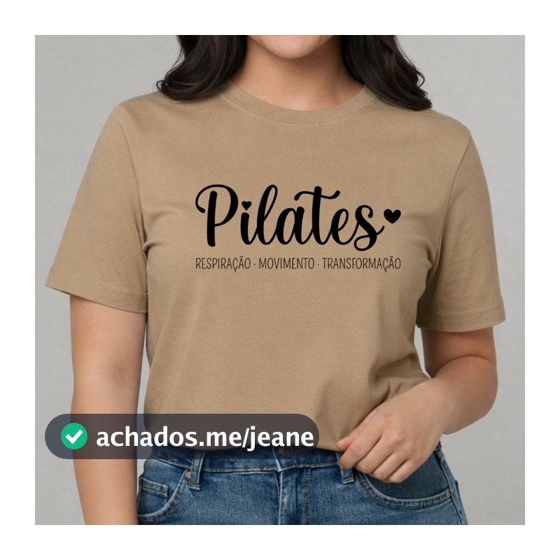 Camiseta Blusa Feminina Pilates Fitness T Shirt Fisioterapia 100% Algodão