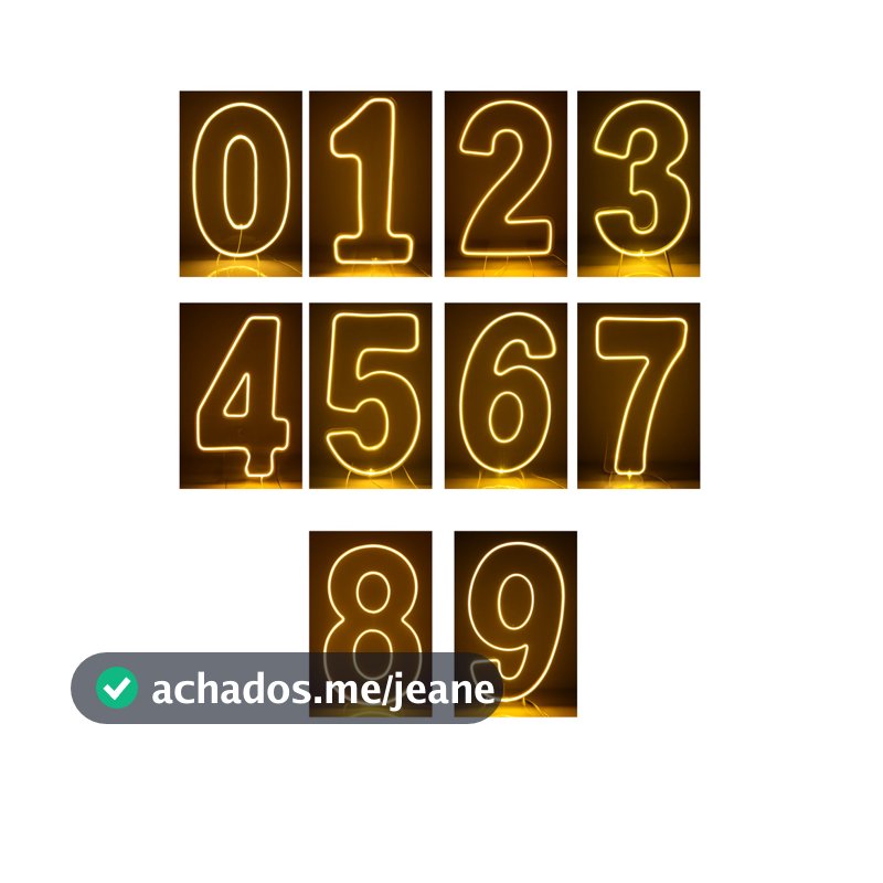 Painel LED Números 0 a 9 Festa Decoração Vibrante 50x25cm