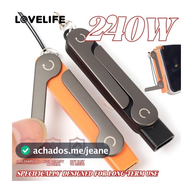 Carregador De Função Dupla De 240 W E Suporte Para Telefone | Design Dobrável Fino Com Protocolo P-D3.1 QC5 , Tecnologia