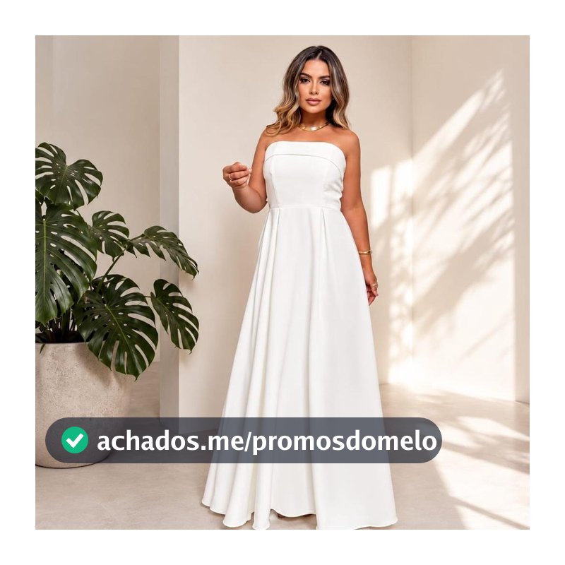 Vestido Tomara Que Caia Feminino Alfaiataria Premium Elegante Casual Chic Blogueira Tamanho Único 38 ao 44