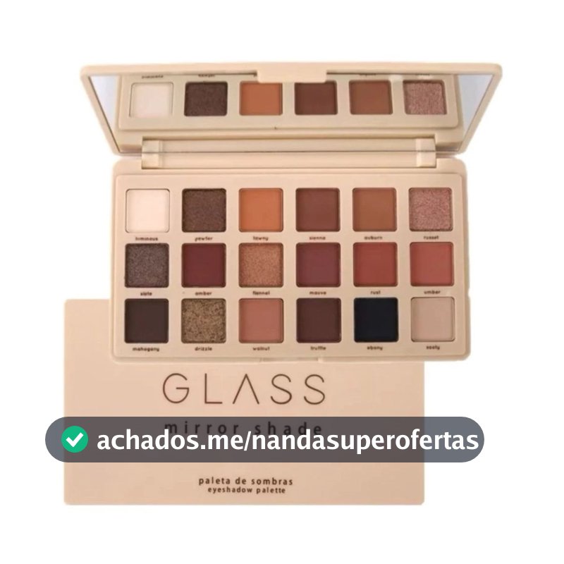 Paleta Sombras Ruby Rose Glass Mirror Shade 18 Cores - Paleta Sobrancelha Melu Make Profissional