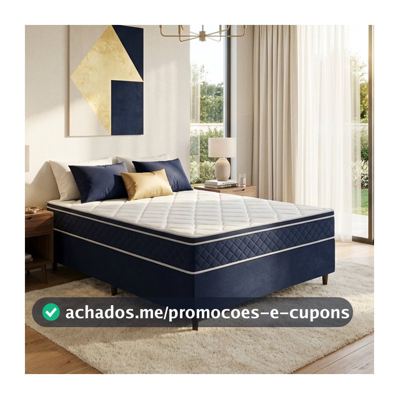 Colchão Casal D33 Magnus + Base 138x188x60 Bom Pastor