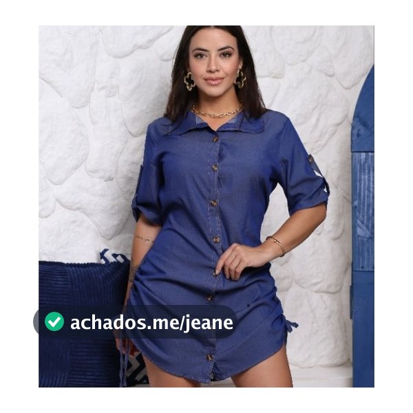 Vestido chemise   tecido chambre tancel tipo jeans