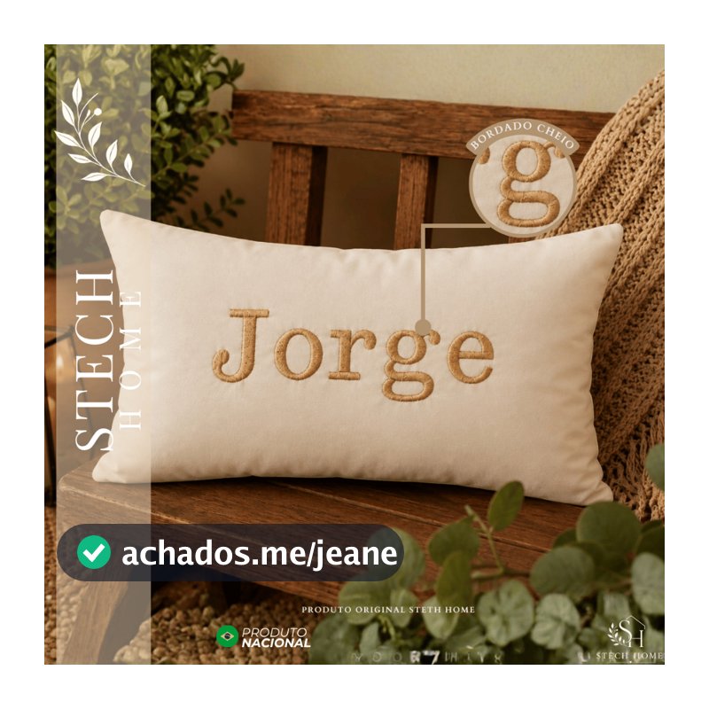 ALMOFADA PERSONALIZADA COM NOME 40x25 | BORDADA | COM ZIPER | DECORAÇÃO l VÁRIAS CORES HOME DECOR
