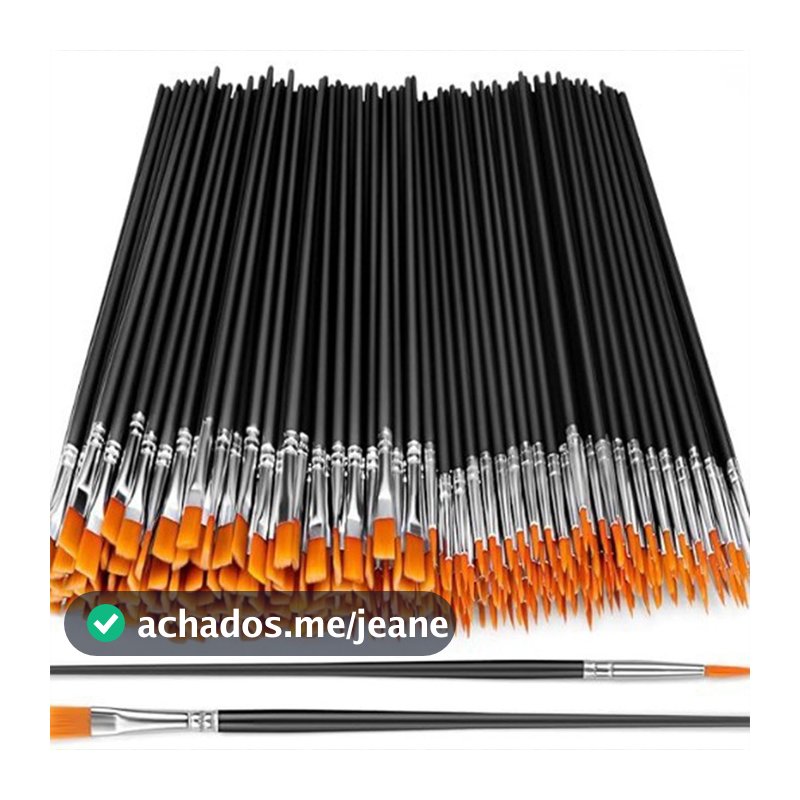 Conjunto De Pincéis De Pintura Profissional (50 Unidades)-Cerdas De Nylon De Vários Tamanhos Para Óleo/Água/Acrílico/Art