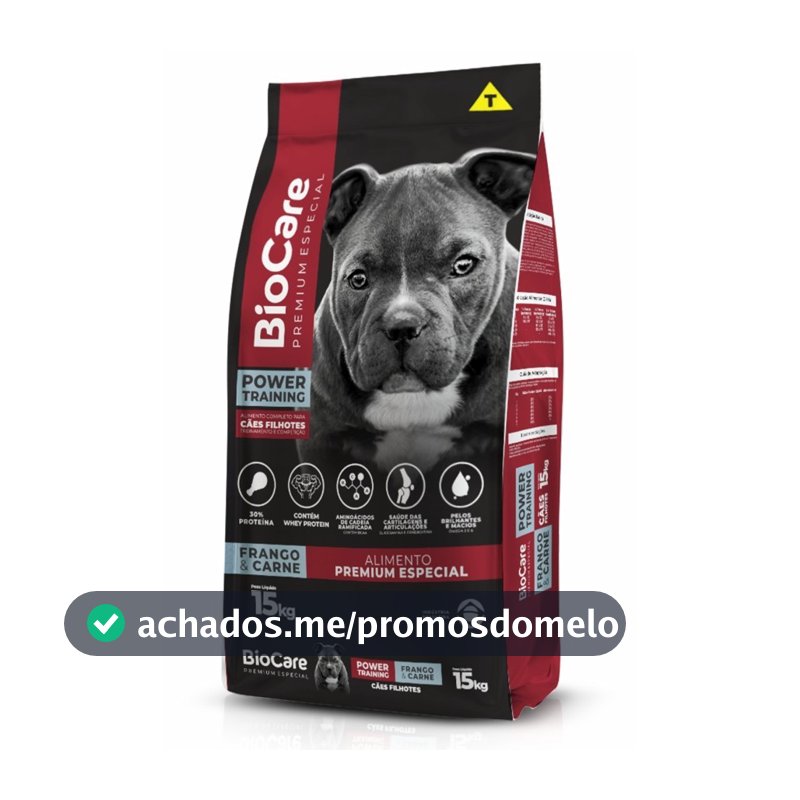 Ração BioCare Premium Especial Filhote - Power Training - Frango & Carne 15kg