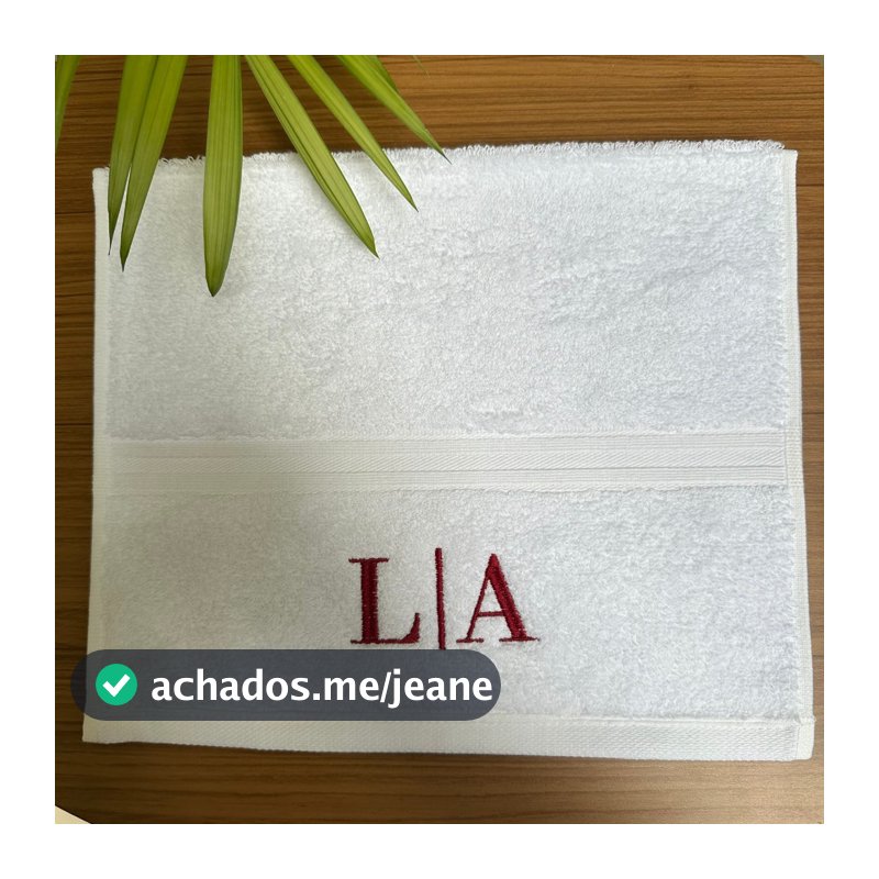 Kit Casal 2 Toalhas de Lavabo (mão) em Algodão Egípcio com Letra Bordada Personalizada Banheiro Presente