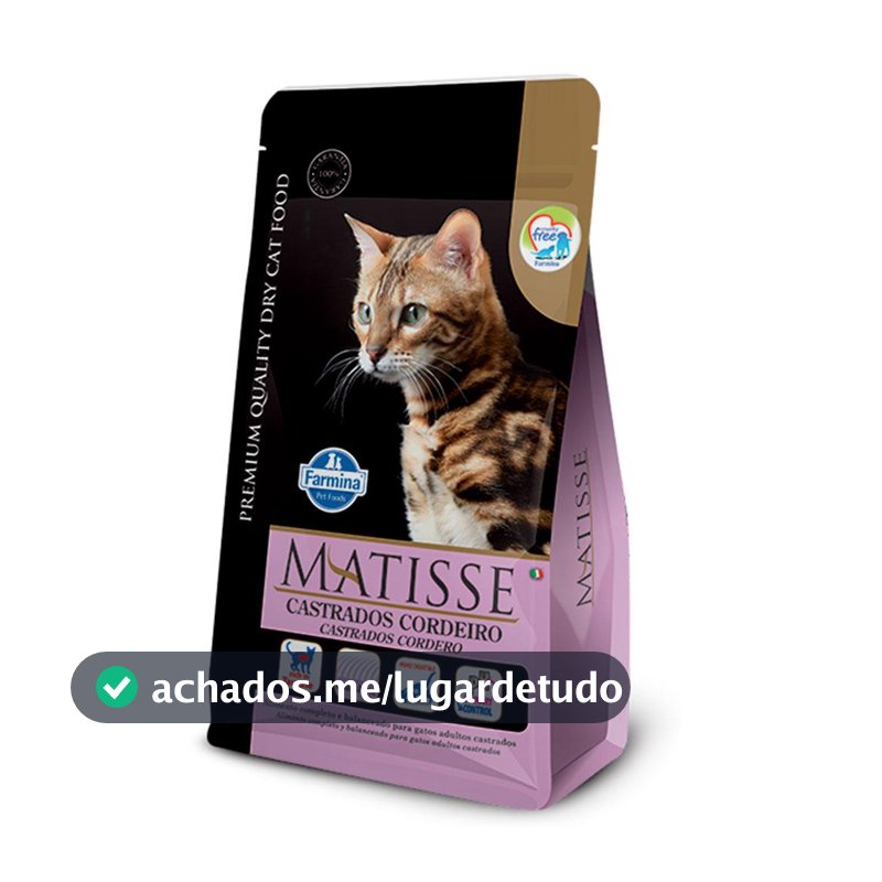 Racao Farmina Matisse Gatos Adultos Castrados  Cordeiro - 7,5kg