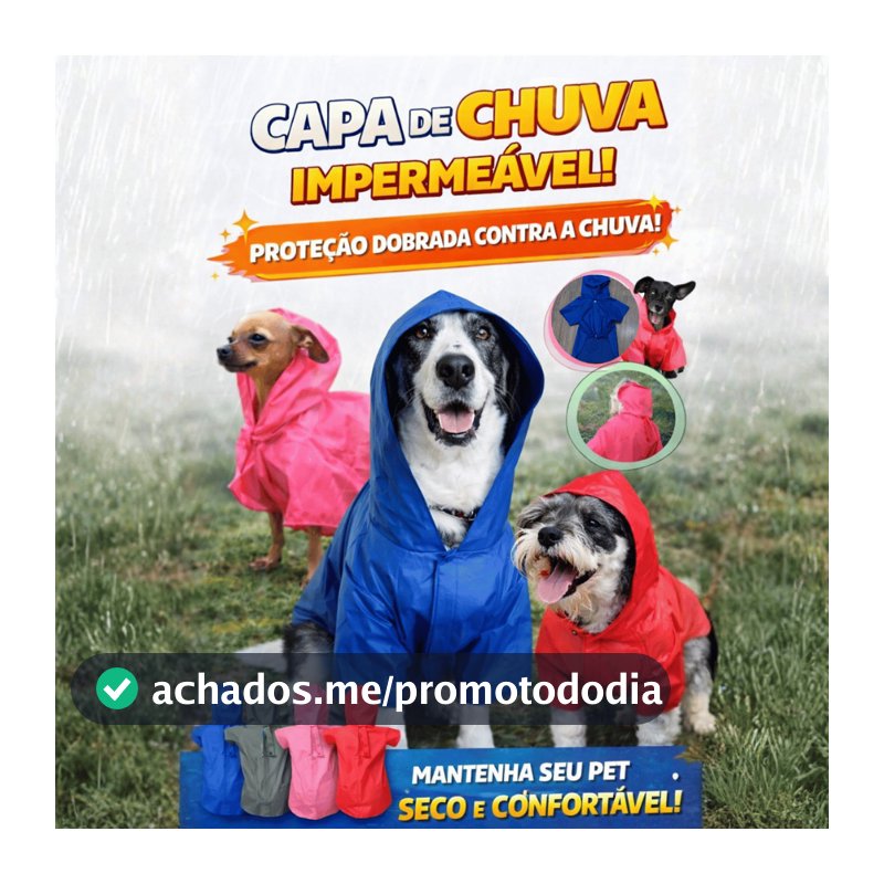 Capa de Chuva para Cachorro Gaby Pet