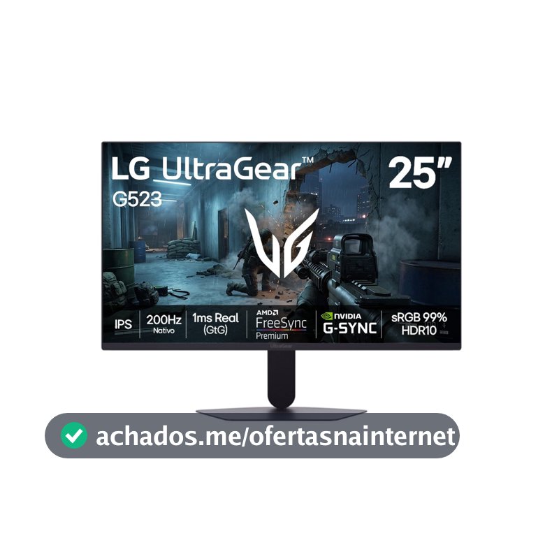 Monitor Gamer LG 25" FHD UltraGear 200Hz 1ms 25G523B-B