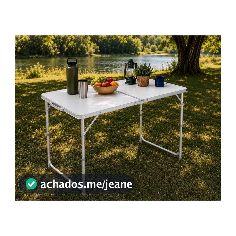Mesa Dobrável Portátil Vira Maleta Camping Praia