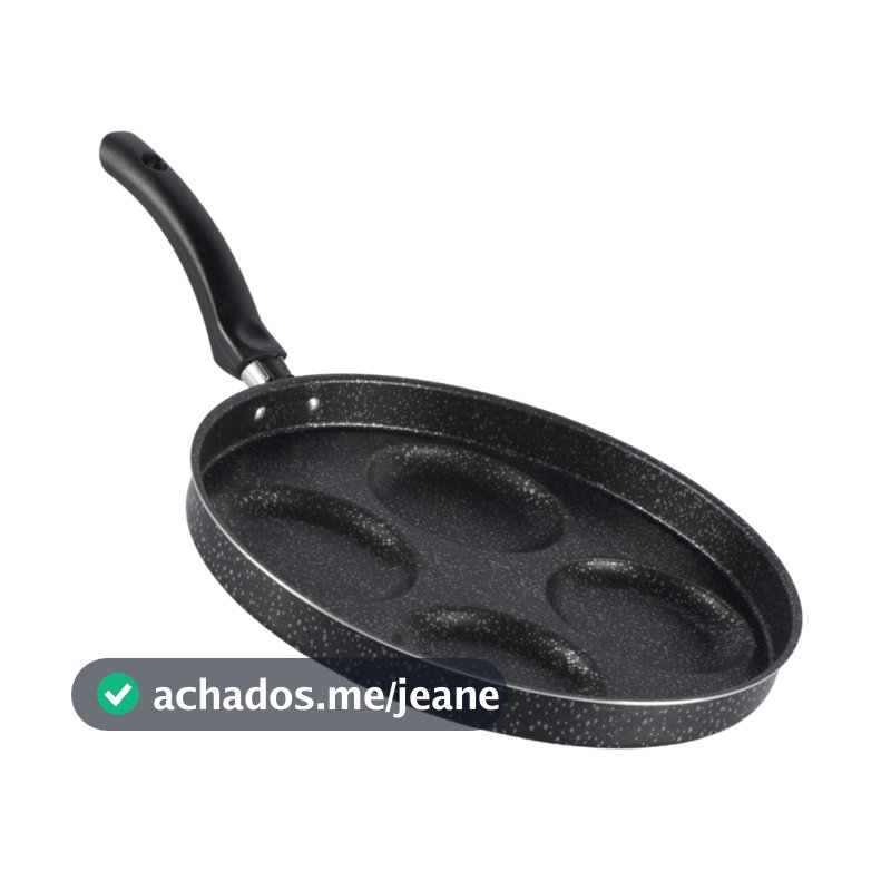 Frigideira Antiaderente 4 Ovos Stone 26Cm Preto Nacional