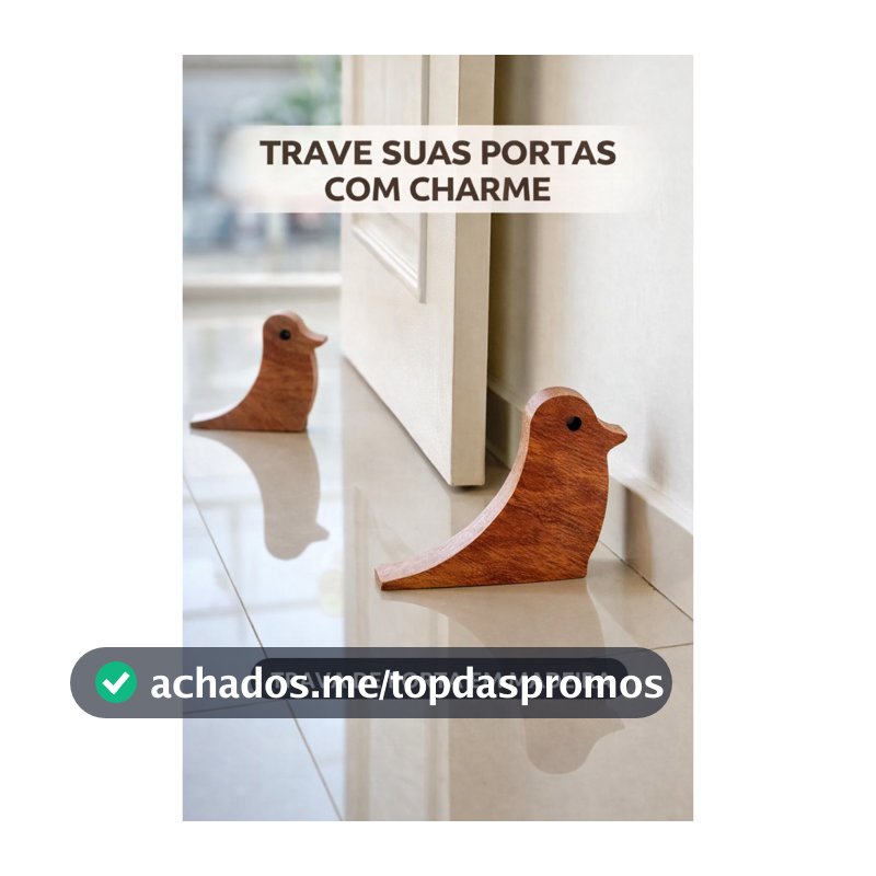 Cunha Batente de porta Passarinho de madeira
