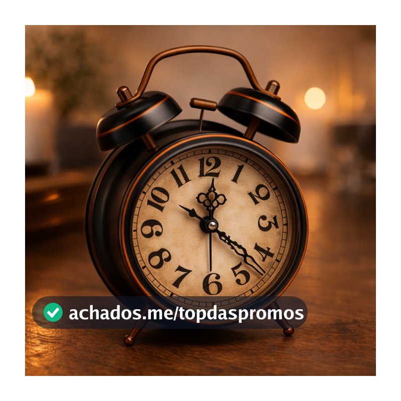 Despertador de Mesa Retrô Duplo Sino Vintage Decorativo Relógio Estilo Clássico Rústico
