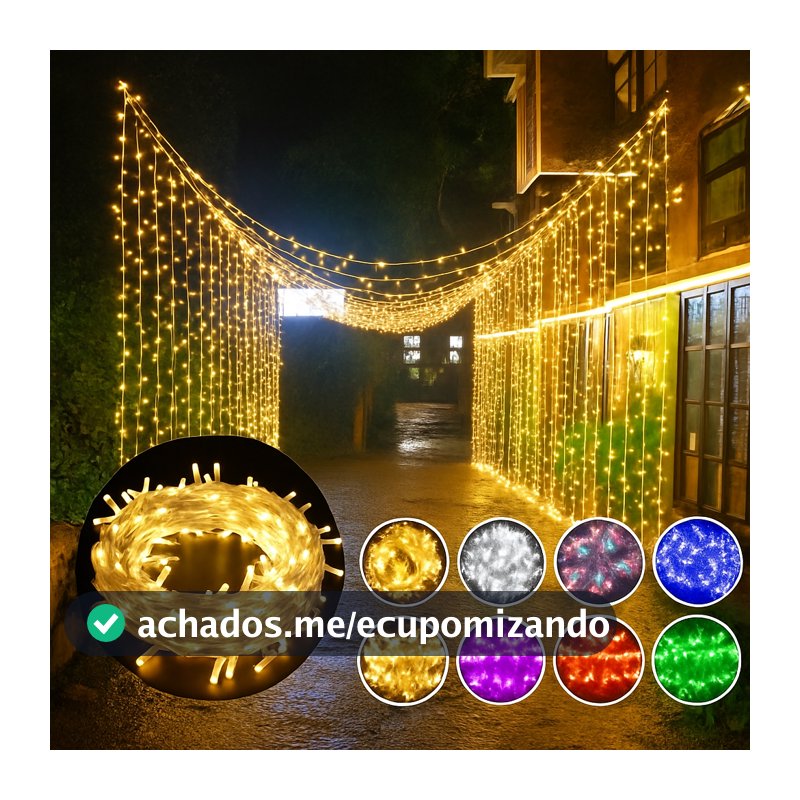 OFERTA Pisca Pisca 110V 100 Leds 10M ou 50 Leds 5M Luz Árvore Natal Multiuso Decoração Janela