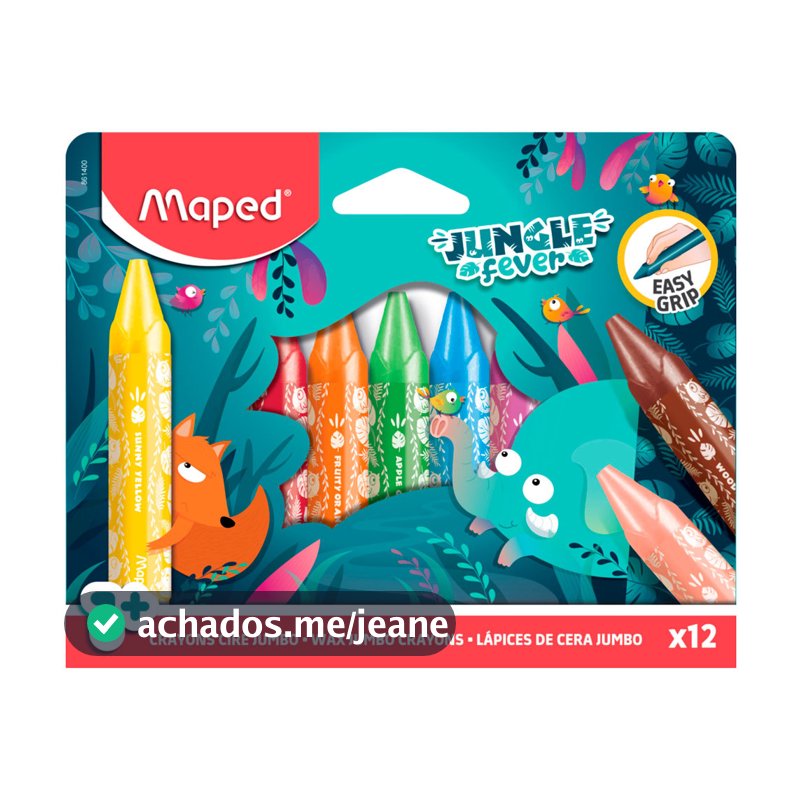 Giz de cera Jumbo Jungle Fever 12 cores 861400 Maped