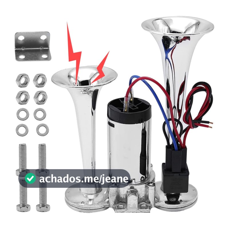 Buzina De Trem 2 cornetas 12v para carro moto van universal