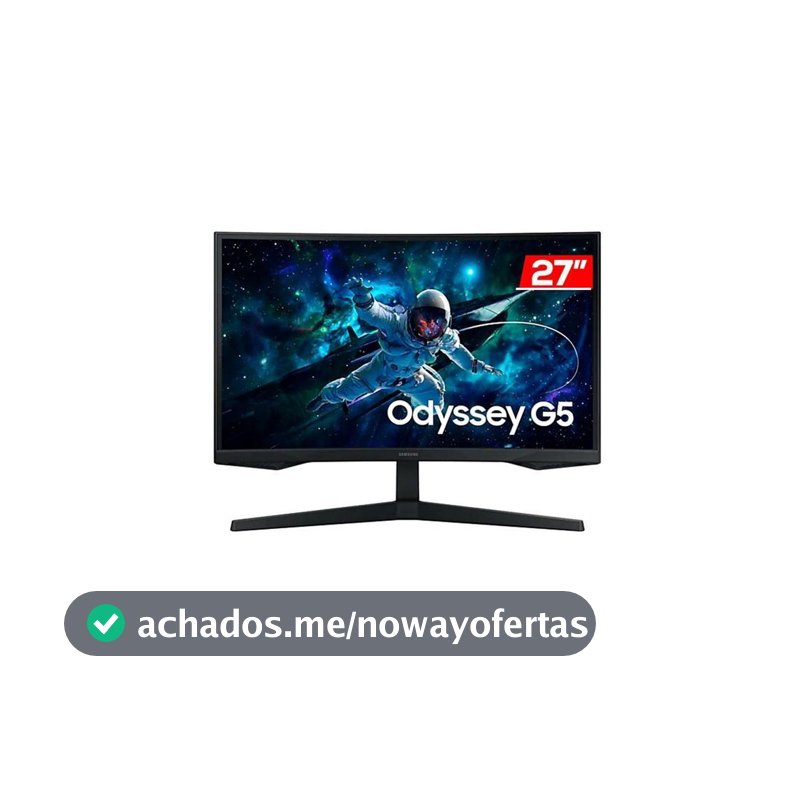 Monitor Samsung Odyssey  G5  27" QHD VA LS27CG552ELMZD  165HZ 1 (MPRT)  Display Port HDMI Headphone USB-C
