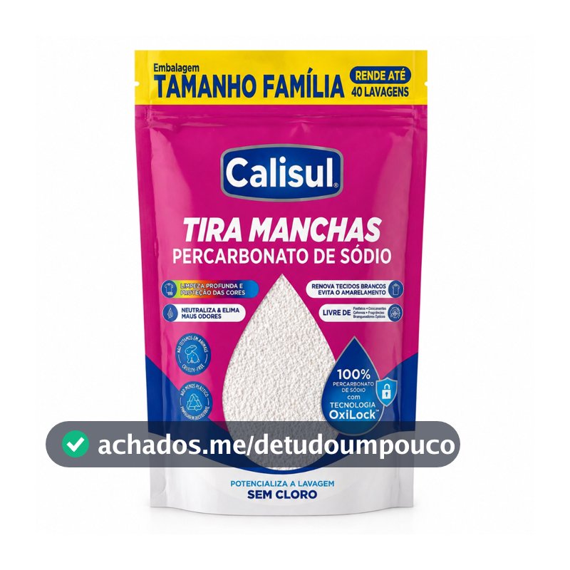 Percarbonato 100% Puro Tira Manchas Roupas Brancas e Coloridas