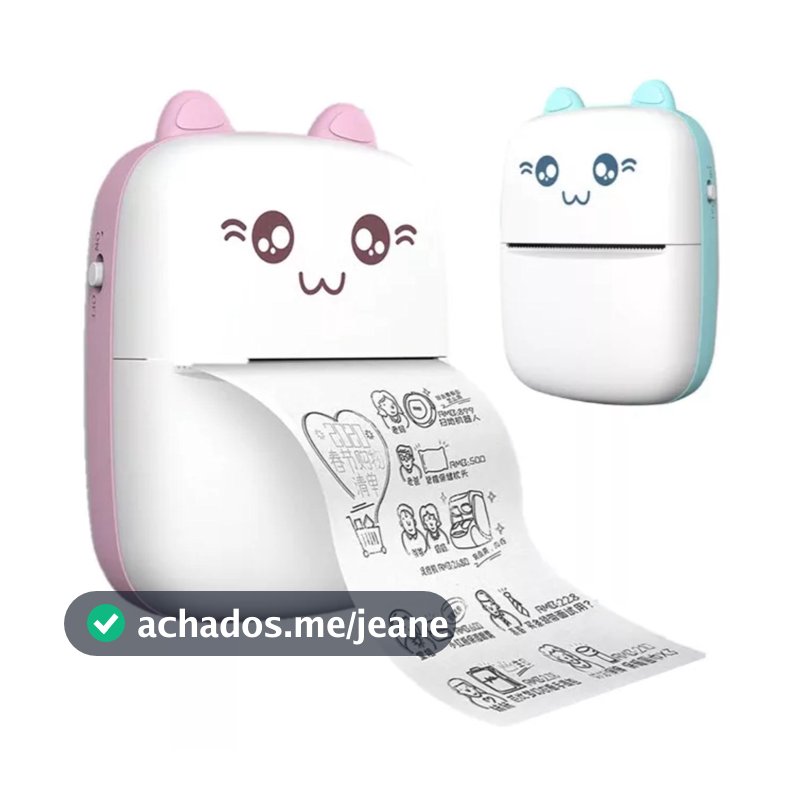 Mini impressora portátil de impressão sem fio de fotos de desenhos animados para Android Ios