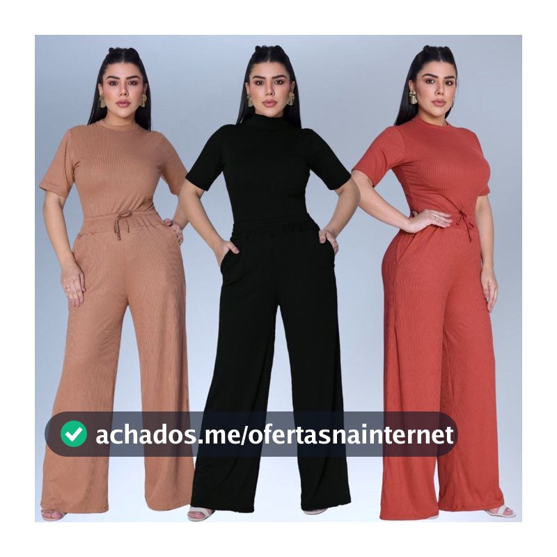 Conjunto Feminino Pantalona Blusa Calça Social Confortavel