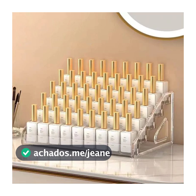 Caixa Acrílica Porta Organizadora com 5 Prateleiras esmalte em cosméticos Expositor de Esmaltes Acrílico Transparente