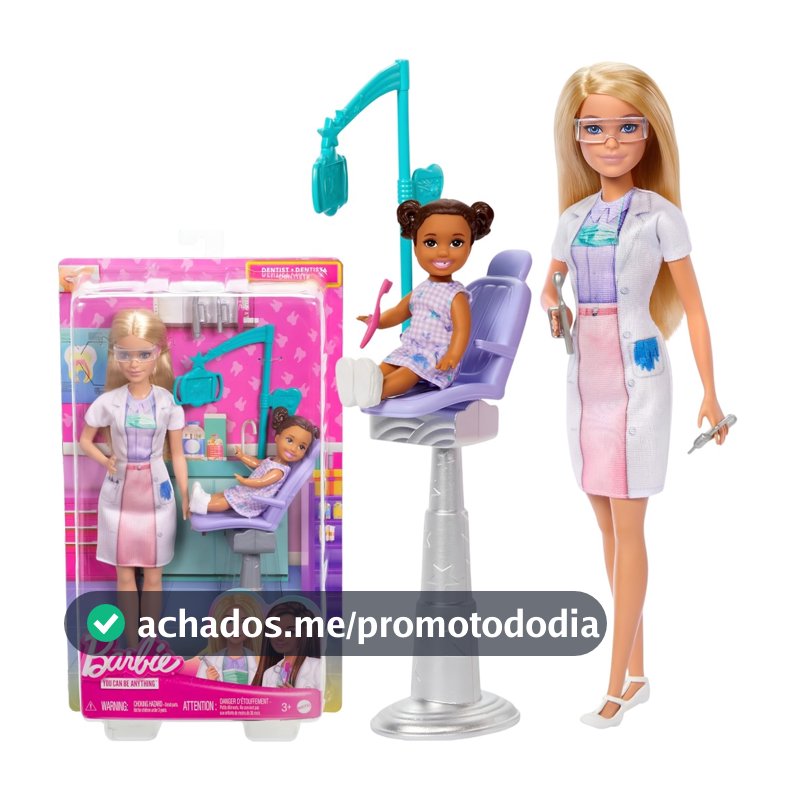Boneca Barbie Loira Profissões Dentista Com Acessórios E Paciente Mattel JCR74