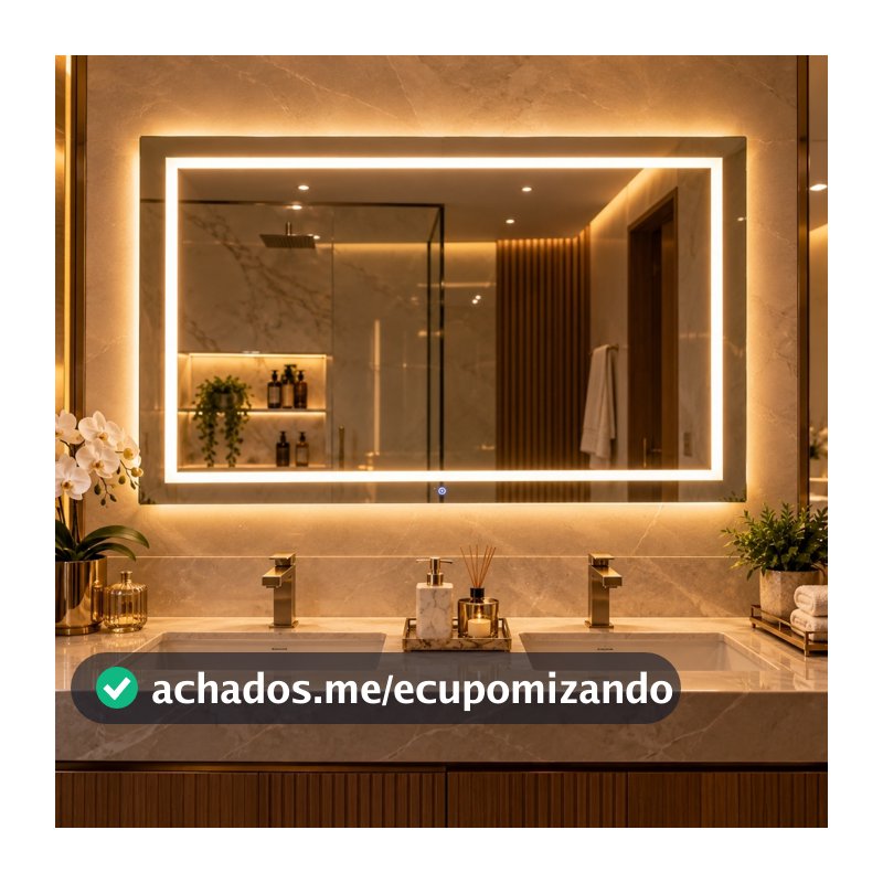 Espelho Camarim LED 3 Cores 120x70 Profissional Retangular Grande Corpo Inteiro Jateado