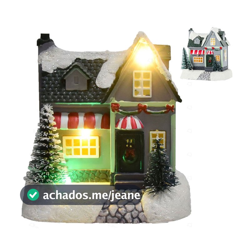Cenario Natal Natalino LED Vila Enfeite Mesa Estante Arvore Neve Iluminaçao Festa Fim de Ano Celebraçao Decoraçao