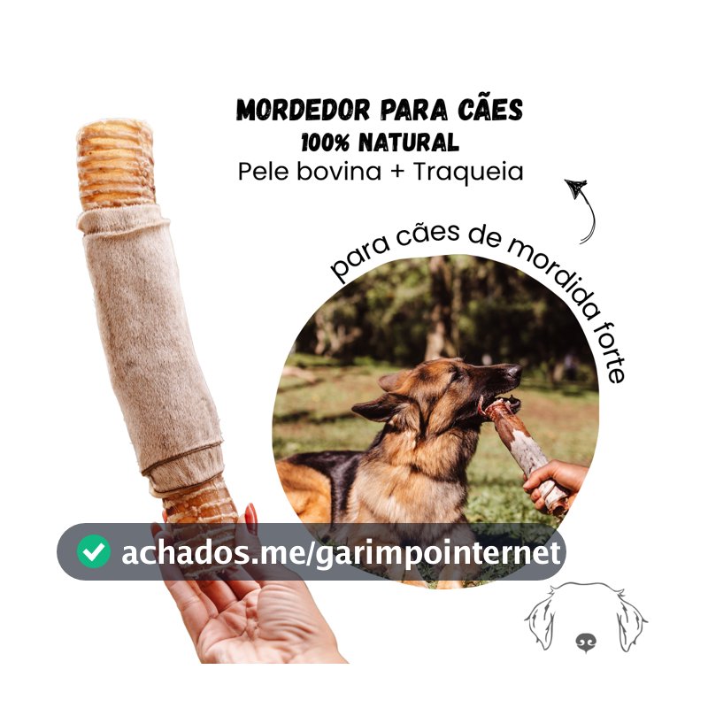 Traquele Pele Bovina e Traqueia Mordedor Natural para Cães 1 unid - Luv