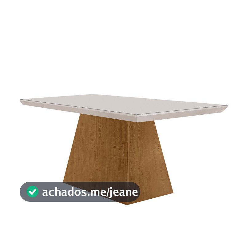 Mesa para Sala de Jantar Aida 120cm Em MDF e Vidro