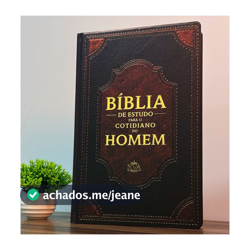 Bíblia Estudo Cotidiano Homem NVA Hipergigante Papel Branco Premium Capa Dura Bicolor