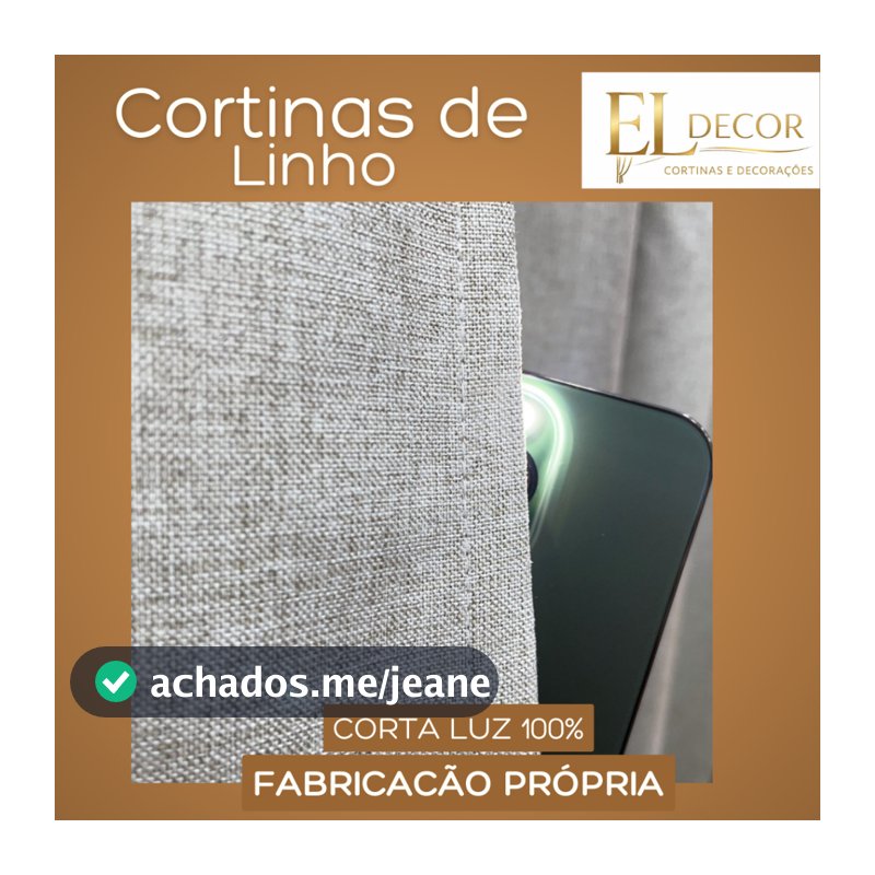 Cortina linho 100% cortaluz blackout  no tecido para sala ou quarto