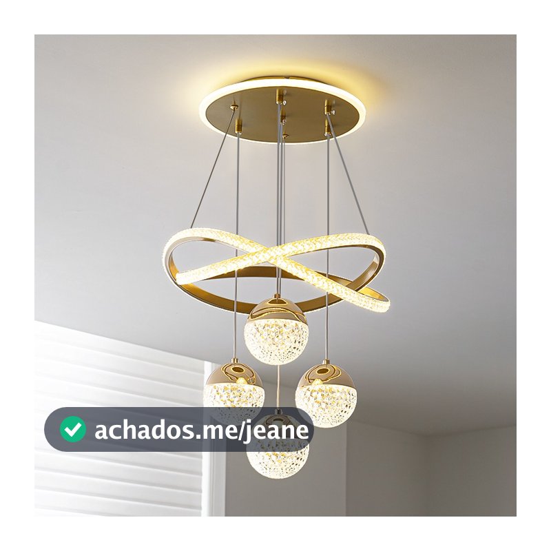Lustre de Cristal 3 Cores, Lustre para Sala de Jantar e Quarto Moderno de Cristal 110V/220V -O16/O15