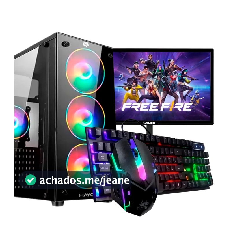 PC Gamer Completo, AMD RYZEN 3 3200G, 8GB DDR4, SSD 240G, Monitor 19, Teclado e Mouse Gamer