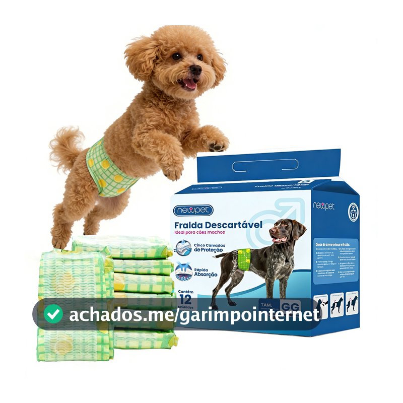 Newpet Fralda Descartável para Cachorro Macho Fralda Higiênica P/cães 12un （P/M/G/GG)