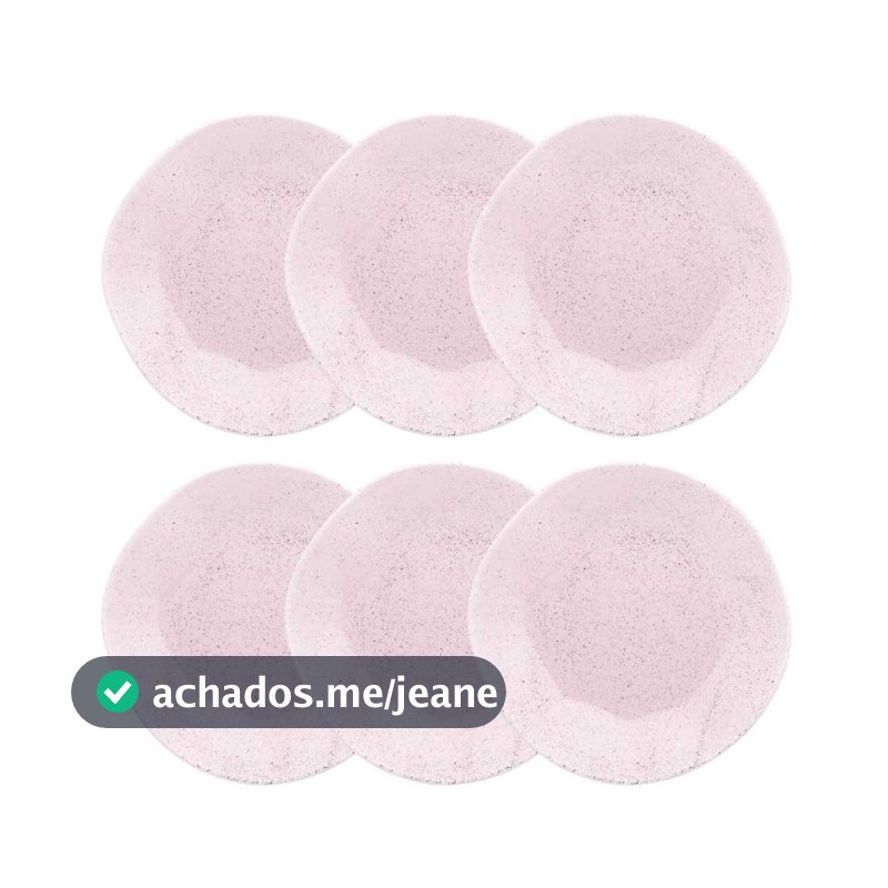 Conjunto de 6 Pratos Rasos 27cm Ryo Pink Sand